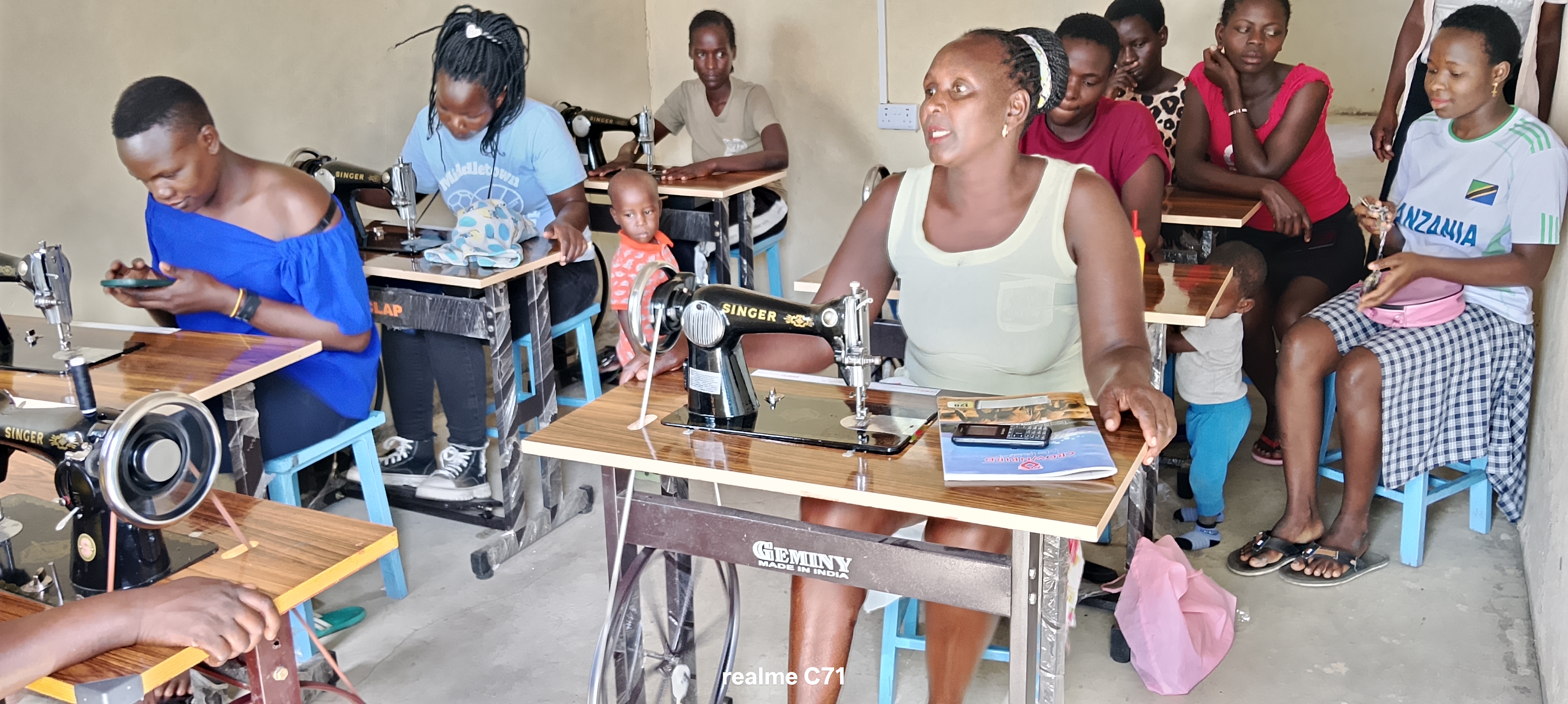 Women sewing at the centre
