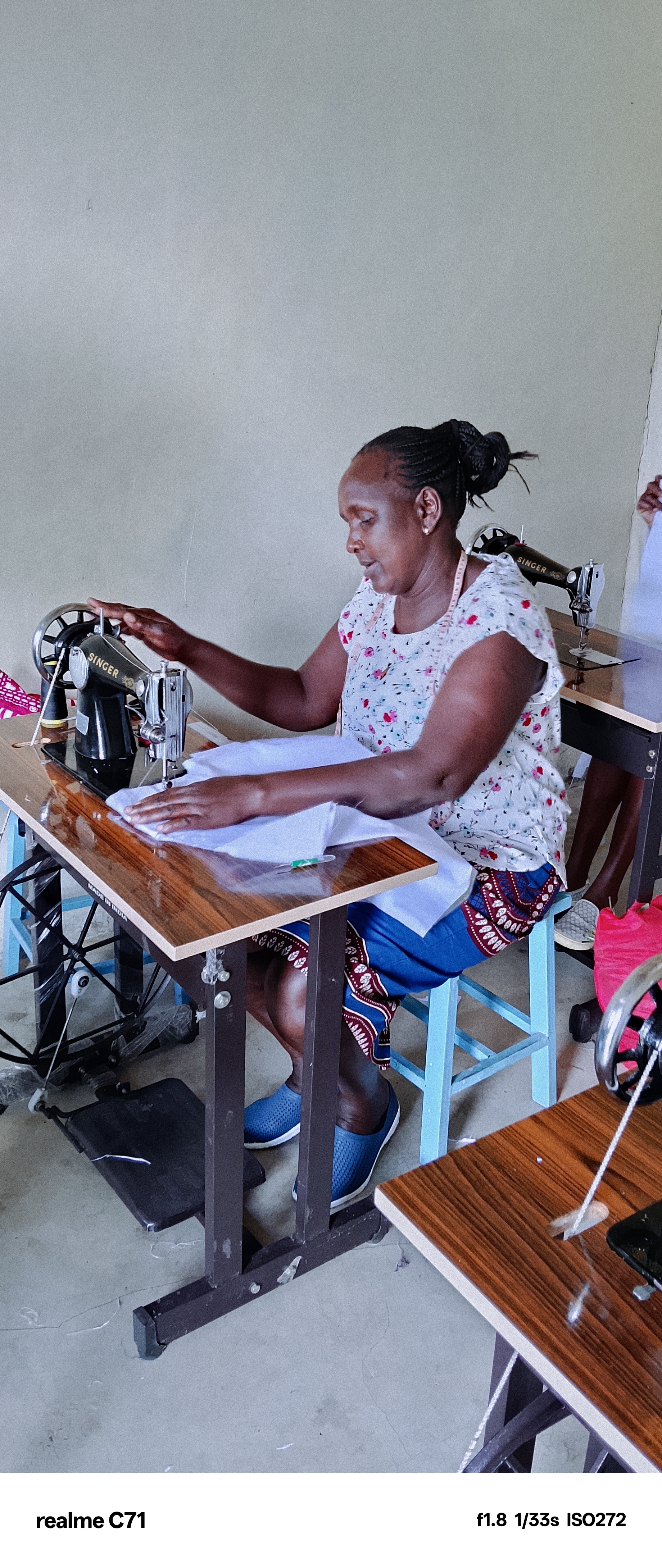 Sewing training session